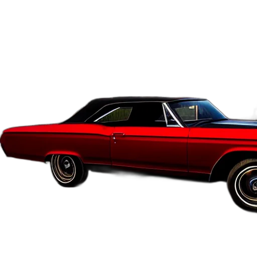 car, photorealistic, 3d render, concept art, red, door, chevrolet, impala transparent PNG cut-out