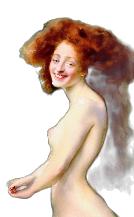 hair, face, dress, creature transparent PNG cut-out
