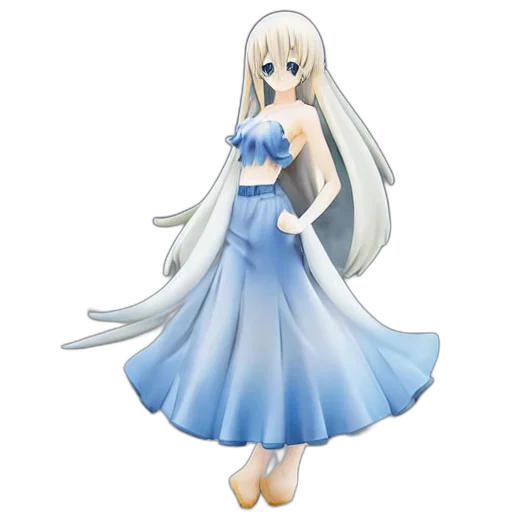 dress, concept art, 3d render, fantasy art, anime, blue, most, beautiful transparent PNG cut-out