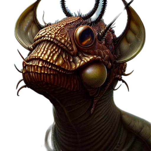 dragon, creature, mask, staff transparent PNG cut-out