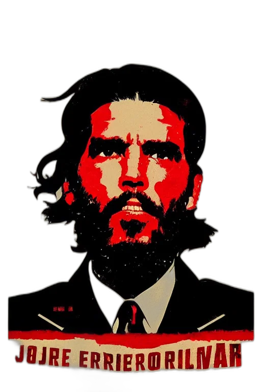 face, jacket, comic book art, pixel art, cartoon, photorealistic, guerrillero, heroico transparent PNG cut-out