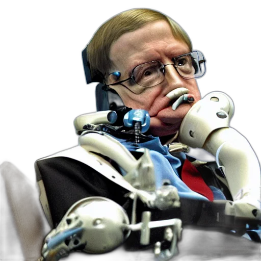 robot, stephen, hawking, wearing transparent PNG cut-out