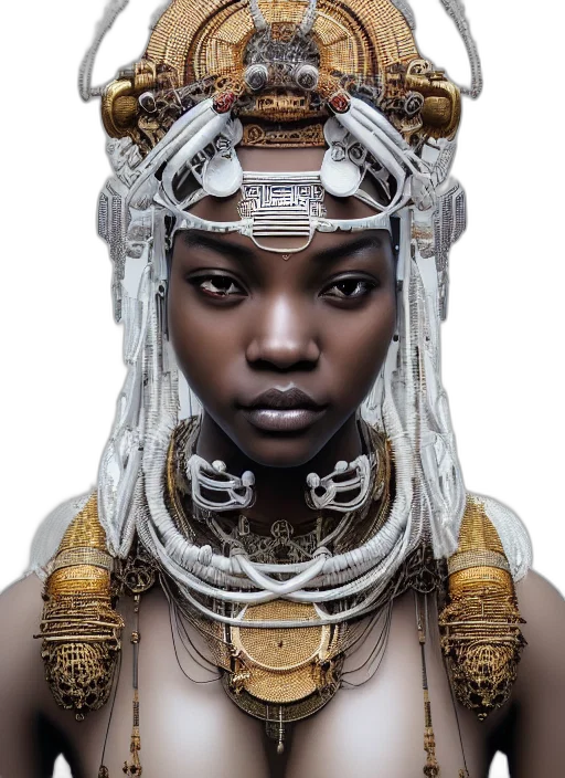 jewelry, crown, face, mask, fantasy art, photorealistic, concept art, cyberpunk transparent PNG cut-out