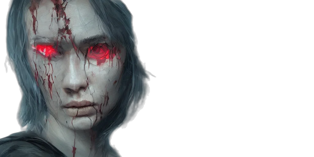 face, mask, concept art, cyberpunk transparent PNG cut-out