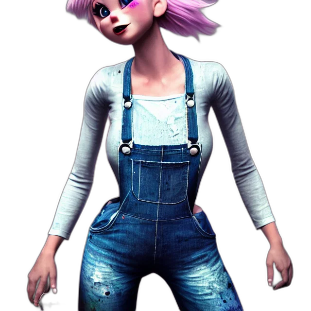 jacket, robot, dress, staff, concept art, 3d render, cartoon, cyberpunk transparent PNG cut-out