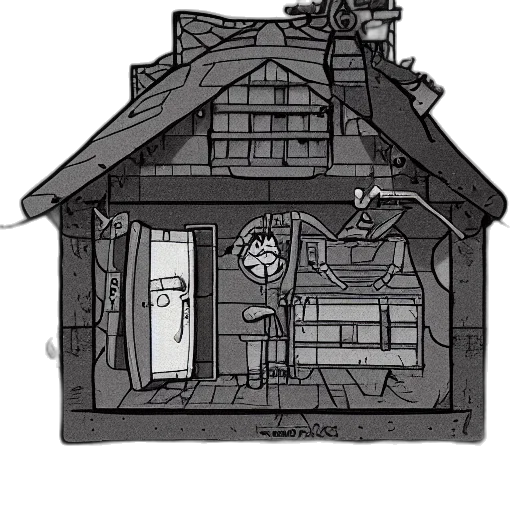 building, robot, furniture, concept art transparent PNG cut-out
