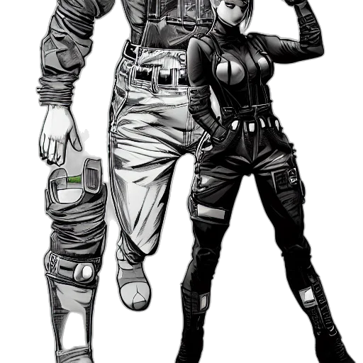 comic book art, cyberpunk, concept art, fantasy art, outer space, monochrome, dark, full transparent PNG cut-out