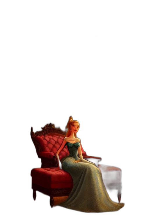furniture, crown, dress, robot, concept art, 3d render, fantasy art, pixel art transparent PNG cut-out