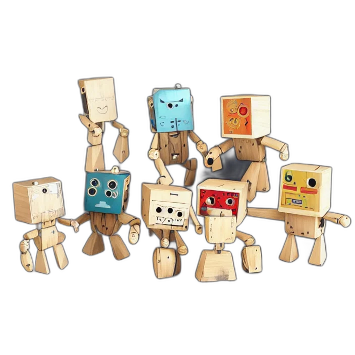 robot, furniture, pixel art, 3d render transparent PNG cut-out