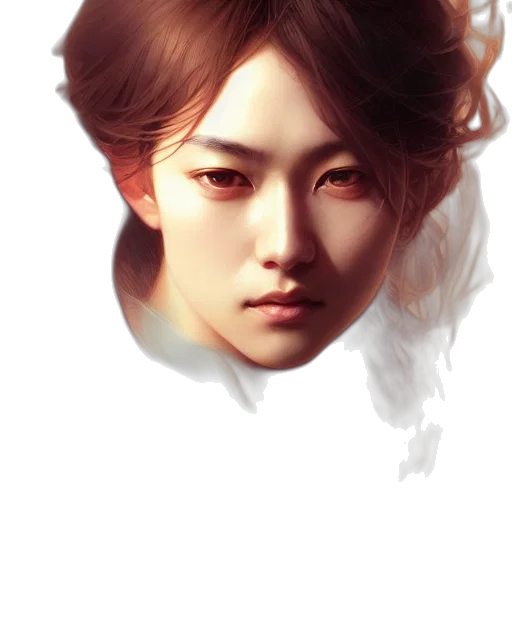 face, photorealistic, oil painting, fantasy art, watercolor, red, pastel, monochrome transparent PNG cut-out