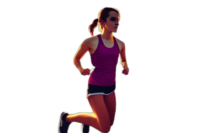 photorealistic, 3d render, emma, watson, run, ultra, realistic, hdr transparent PNG cut-out