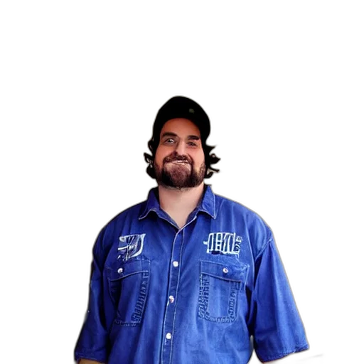 staff, jacket, hat, hair transparent PNG cut-out