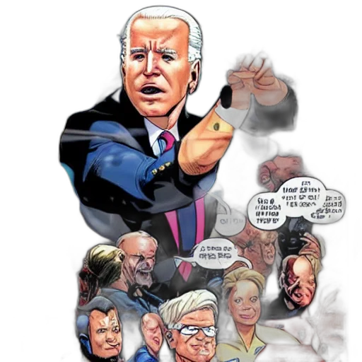 comic book art, concept art, joe, biden transparent PNG cut-out
