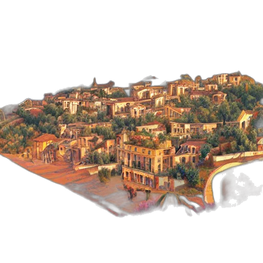 concept art, 3d render, photorealistic, city street transparent PNG cut-out