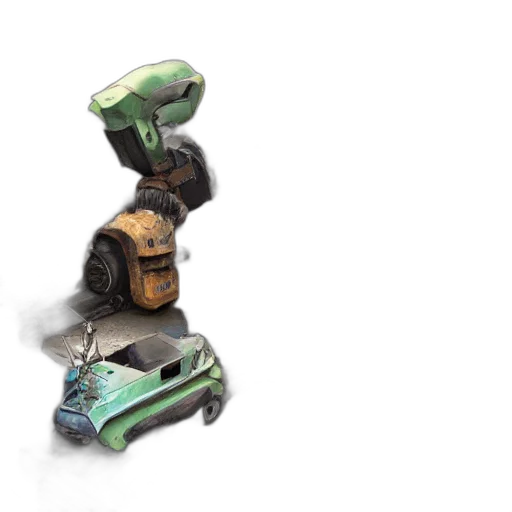 robot, shoes, weapon, car, concept art, 3d render, cyberpunk, fantasy art transparent PNG cut-out