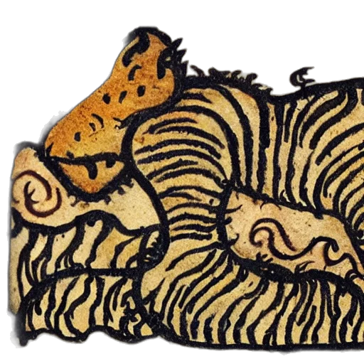 jewelry, animal, crown, golden, bad, drawn, tiger, made transparent PNG cut-out
