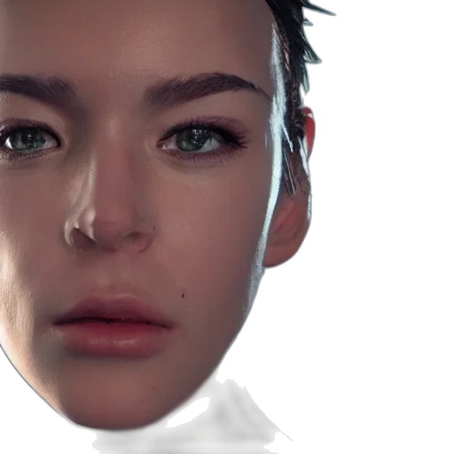 face, robot, photorealistic, 3d render transparent PNG cut-out