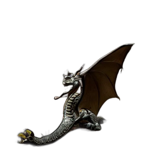dragon, staff, creature, animal, fantasy art, concept art, 3d render, pixel art transparent PNG cut-out