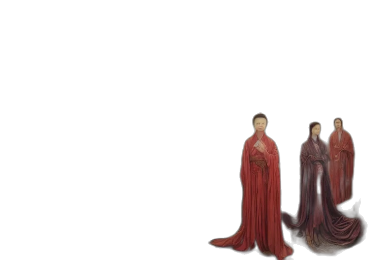 dress, staff, 3d render, concept art transparent PNG cut-out