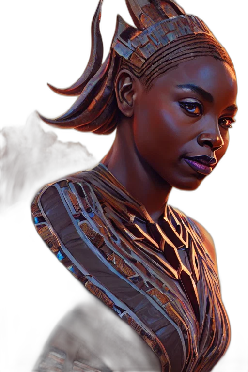 face, dress, crown, jewelry, concept art, fantasy art, photorealistic, comic book art transparent PNG cut-out