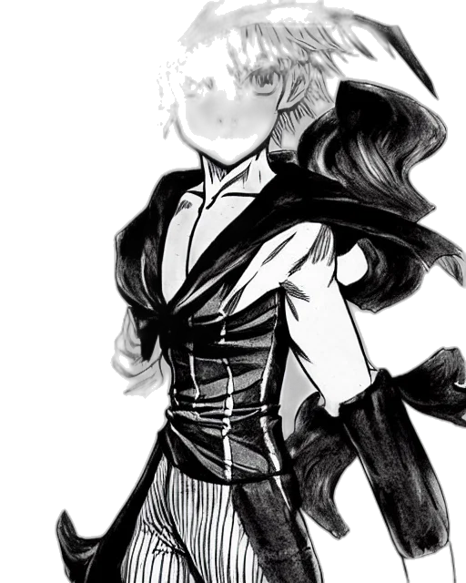 jacket, staff, mask, weapon, concept art, fantasy art, cartoon, anime transparent PNG cut-out