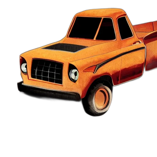 car, 3d render, concept art, photorealistic, cartoon, flying, pickup, truck transparent PNG cut-out