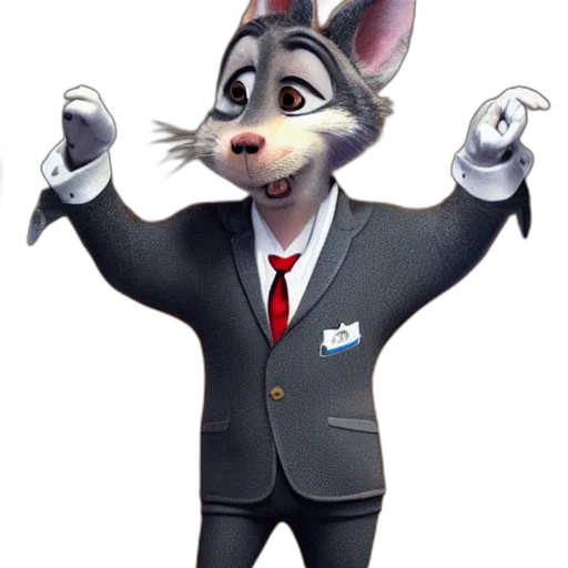 staff, animal, jacket, 3d render transparent PNG cut-out