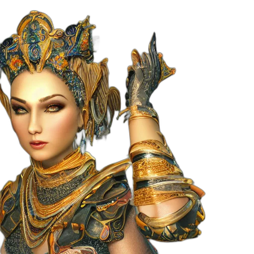 jewelry, staff, crown, weapon, fantasy art, concept art, 3d render, photorealistic transparent PNG cut-out