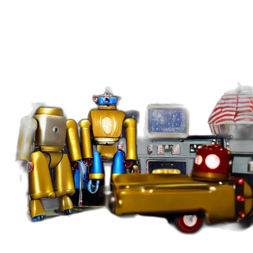 robot, car, concept art, 3d render transparent PNG cut-out