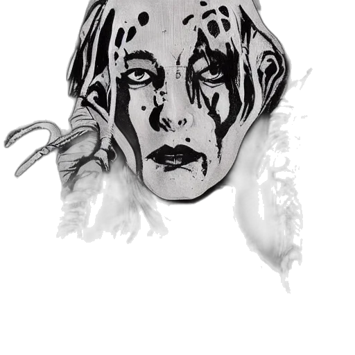 mask, face, creature, jewelry, comic book art, concept art, pencil sketch, fantasy art transparent PNG cut-out
