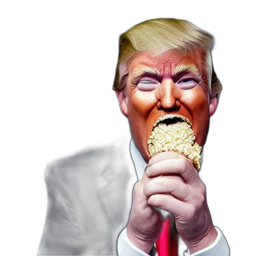 food, concept art, vaporwave, pixel art, close, portrait, donald, trump transparent PNG cut-out
