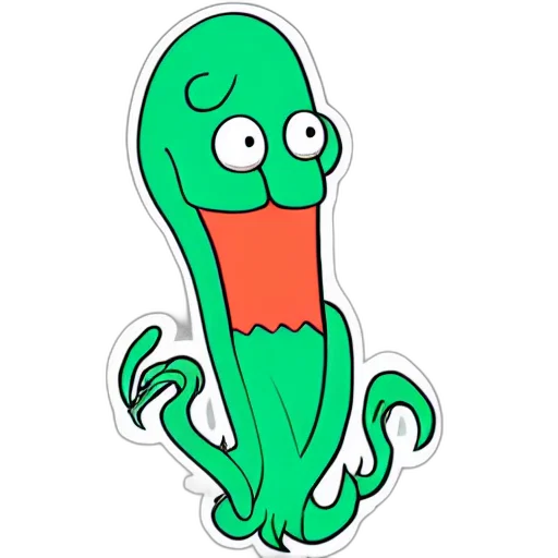creature, staff, animal, food, cartoon, concept art, pixel art, squidward transparent PNG cut-out