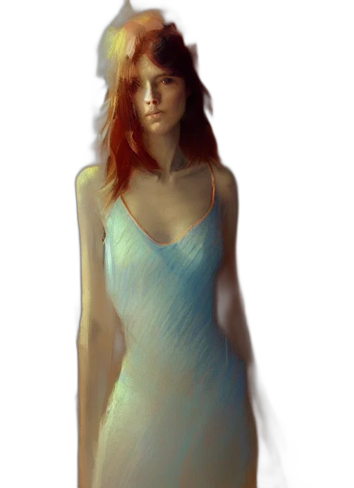dress, face, robot, jewelry, concept art, fantasy art, photorealistic, oil painting transparent PNG cut-out