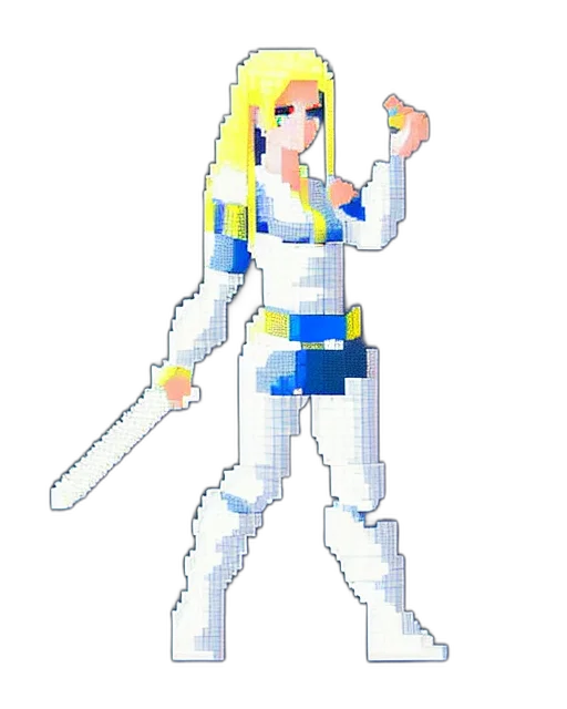 sword, weapon, robot, staff, pixel art, concept art, 3d render, anime transparent PNG cut-out