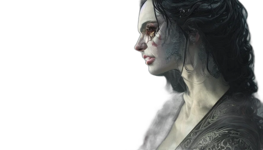 face, fantasy art, concept art, photorealistic transparent PNG cut-out