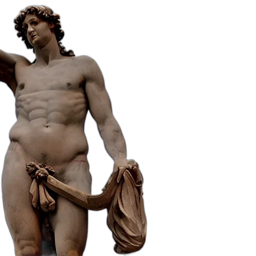 3d render, photorealistic, concept art, statue transparent PNG cut-out
