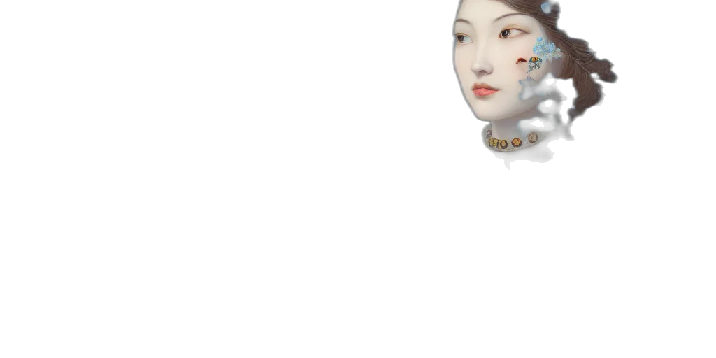jewelry, mask, face, robot, 3d render, photorealistic, fantasy art, concept art transparent PNG cut-out