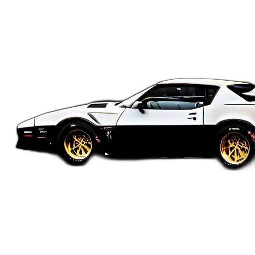 car, concept art, photorealistic, black, pontiac, firebird, trans, flames transparent PNG cut-out