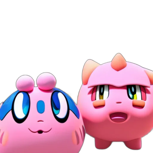 animal, mask, 3d render, concept art, vaporwave, pastel, kirby, jigglypuff transparent PNG cut-out