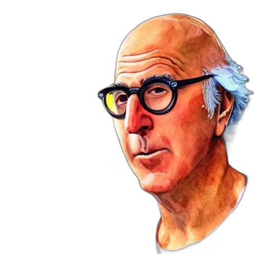 face, photorealistic, cartoon, comic book art, concept art, larry, david, colloseum transparent PNG cut-out