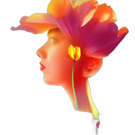 flower, hat, crown, face transparent PNG cut-out