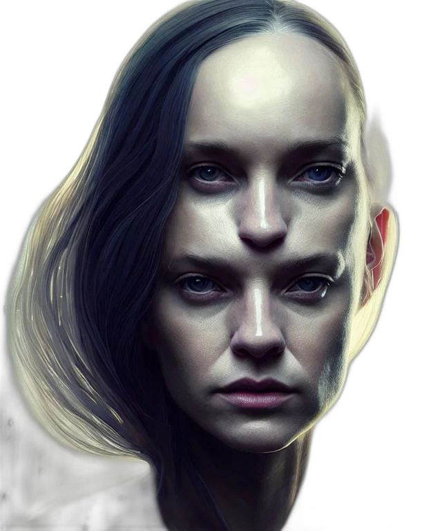 face, robot, photorealistic, concept art, fantasy art, comic book art, outer space, dark transparent PNG cut-out