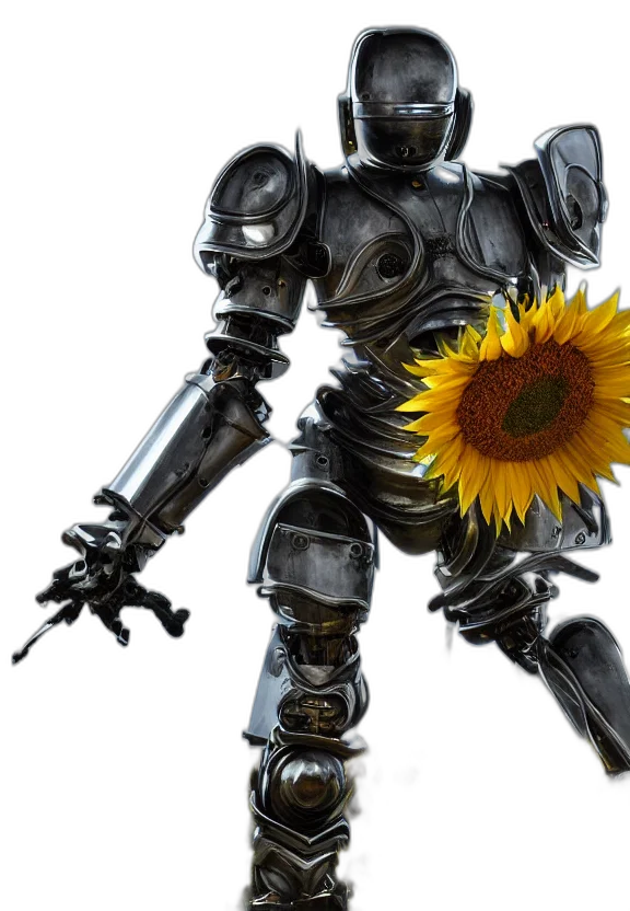 robot, weapon, flower, staff transparent PNG cut-out