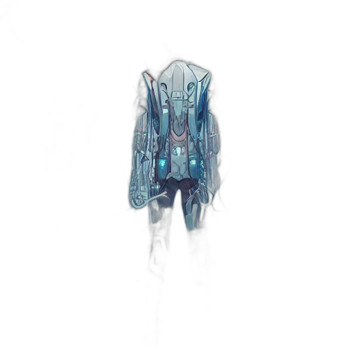 creature, jacket, mask, dress, concept art, 3d render, pixel art, fantasy art transparent PNG cut-out
