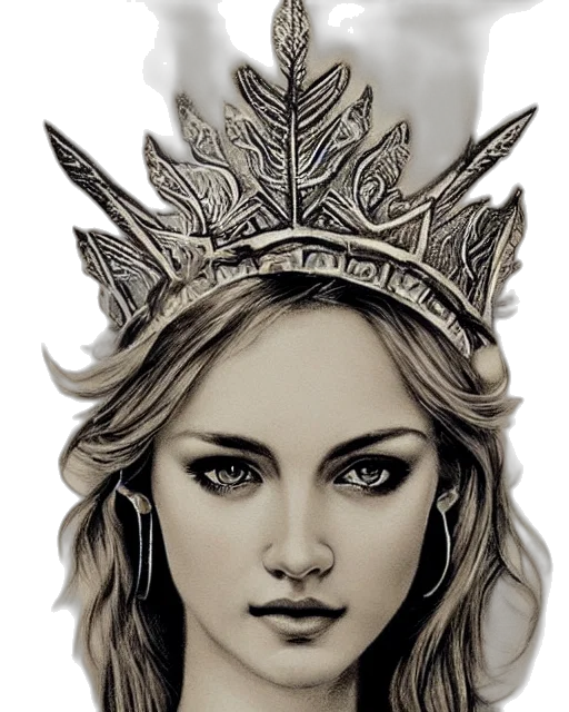 crown, jewelry, face, photorealistic transparent PNG cut-out