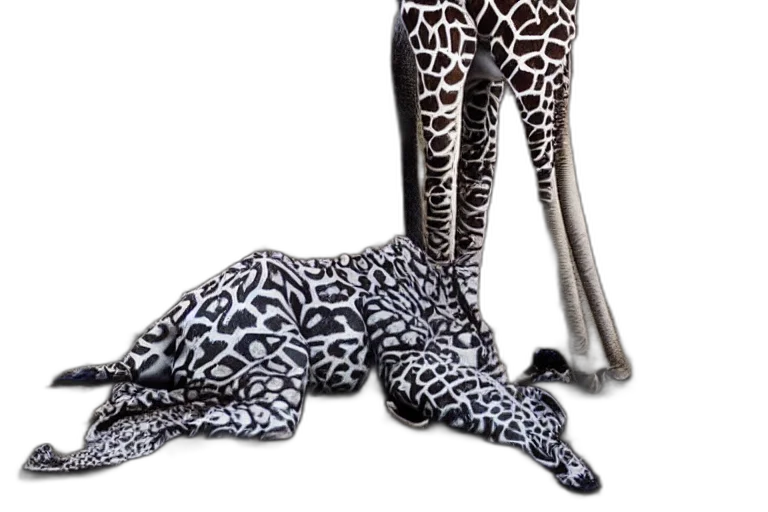 shoes, animal, 3d render, monochrome, dramatic, realistic, jiraffe, octopus transparent PNG cut-out