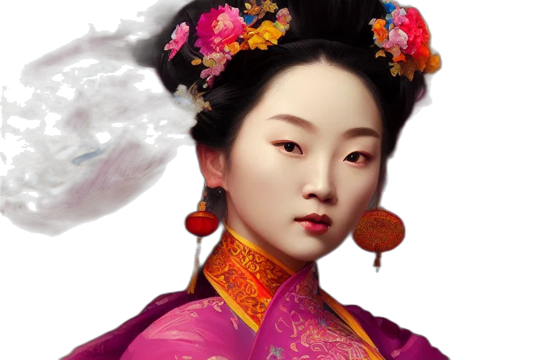 face, photorealistic, fantasy art, oil painting transparent PNG cut-out