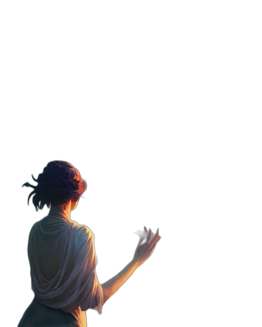 dress, staff, face, robot transparent PNG cut-out