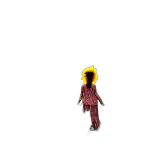 hair, creature, staff, animal, pixel art, concept art, 3d render, photorealistic transparent PNG cut-out