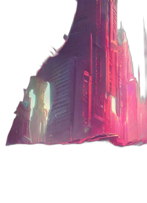 building, robot, weapon, cyberpunk transparent PNG cut-out